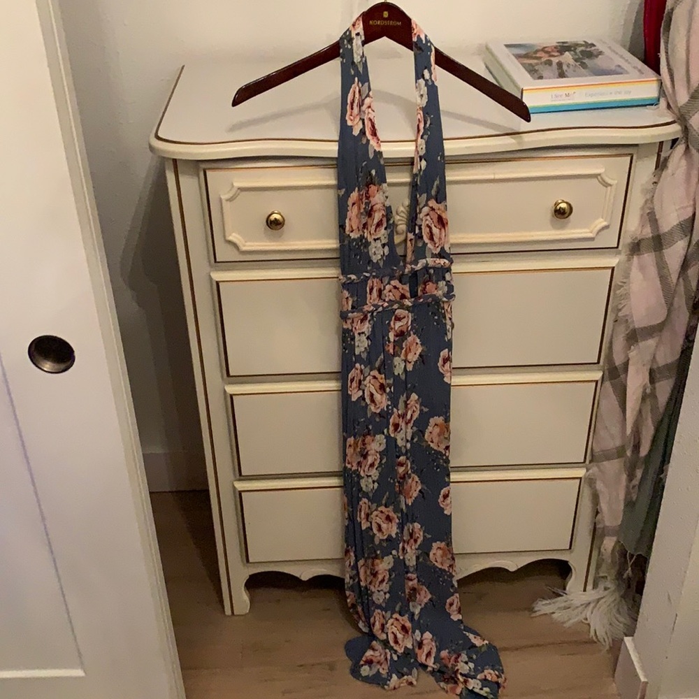 Halter Floral Maxi Dress